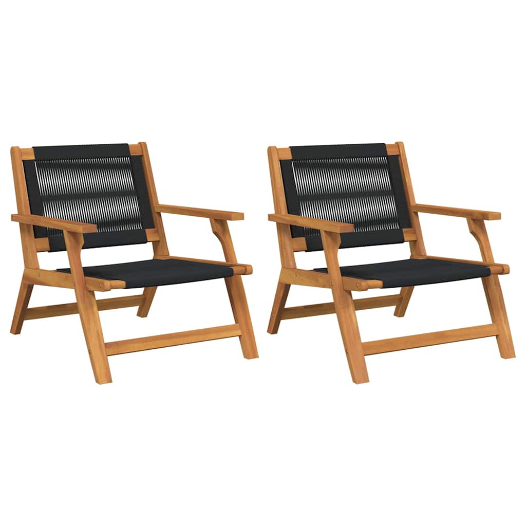 gartenmöbel 2 pcs Schwarz 67 x 76 x 73 cm Massivholz Akazie