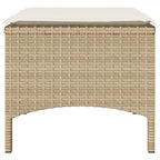Gartensofa 2-Sitzer mit Tisch und Hockern Beige Poly Rattan