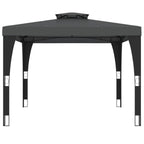 Pavillon mit Doppeldach Anthrazit 2,98x2,98 m Stahl