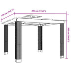Pavillon mit Doppeldach Creme 2,94x2,94 m Stahl