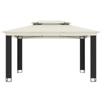 Pavillon mit Doppeldach Creme 3,94x2,96 m Stahl
