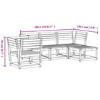 5-tlg. Garten-Lounge-Set Wachsbraun Massivholz Kiefer