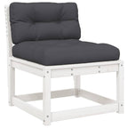 5-tlg. Garten-Lounge-Set mit Kissen Weiß Massivholz Kiefer