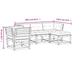 5-tlg. Garten-Lounge-Set mit Kissen Weiß Massivholz Kiefer