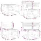 8-tlg. Garten-Lounge-Set Wachsbraun Massivholz Kiefer
