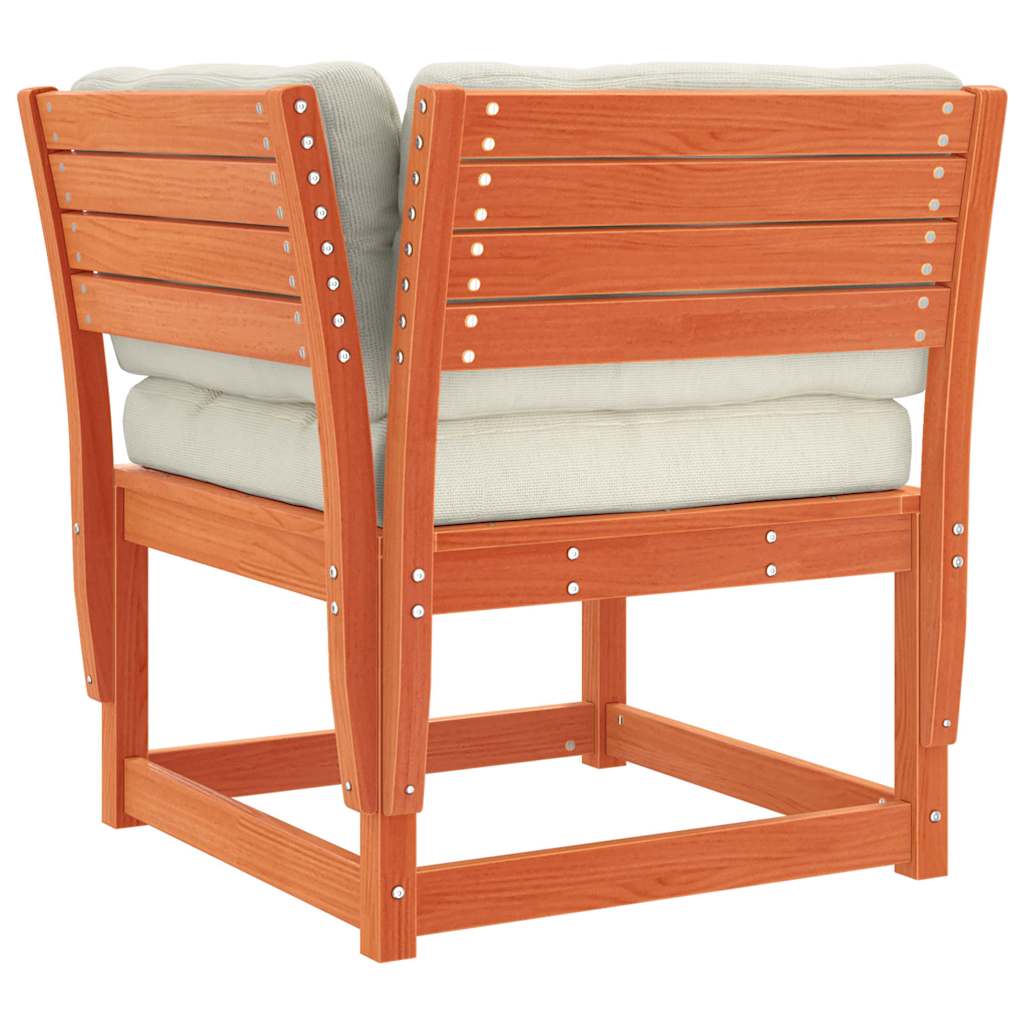 8tlg. Garten-Lounge-Set mit Kissen Wachsbraun Massivholz Kiefer