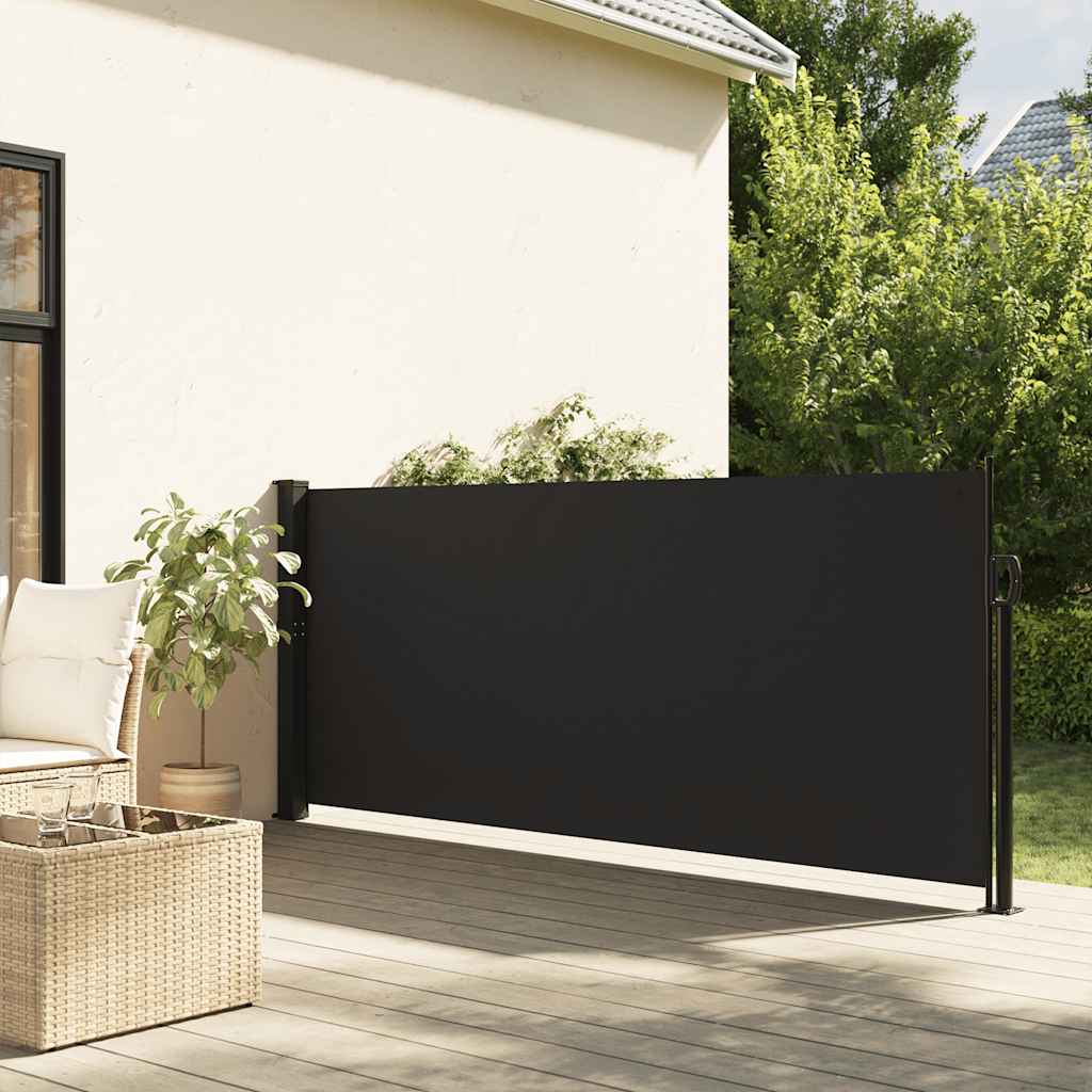 Seitenmarkise Ausziehbar Schwarz 140x500 cm