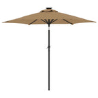 Sonnenschirm mit LED und Stahlmast Taupe 225x225x212 cm