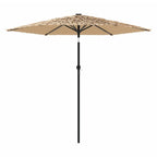 Sonnenschirm mit LED und Stahlmast Braun 268x268x226 cm