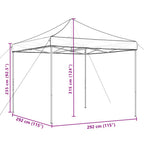 Partyzelt Faltbar Pop-Up Schwarz 292x292x315 cm