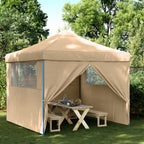 Partyzelt Faltbar Pop-Up mit 4 Seitenteilen Beige