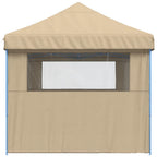 Partyzelt Faltbar Pop-Up mit 3 Seitenteilen Beige