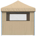 Partyzelt Faltbar Pop-Up mit 4 Seitenteilen Beige