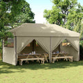 Partyzelt Faltbar Pop-Up mit 4 Seitenteilen Taupe