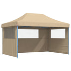 Partyzelt Faltbar Pop-Up mit 3 Seitenteilen Beige