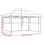 Partyzelt Faltbar Pop-Up mit 3 Seitenteilen Beige