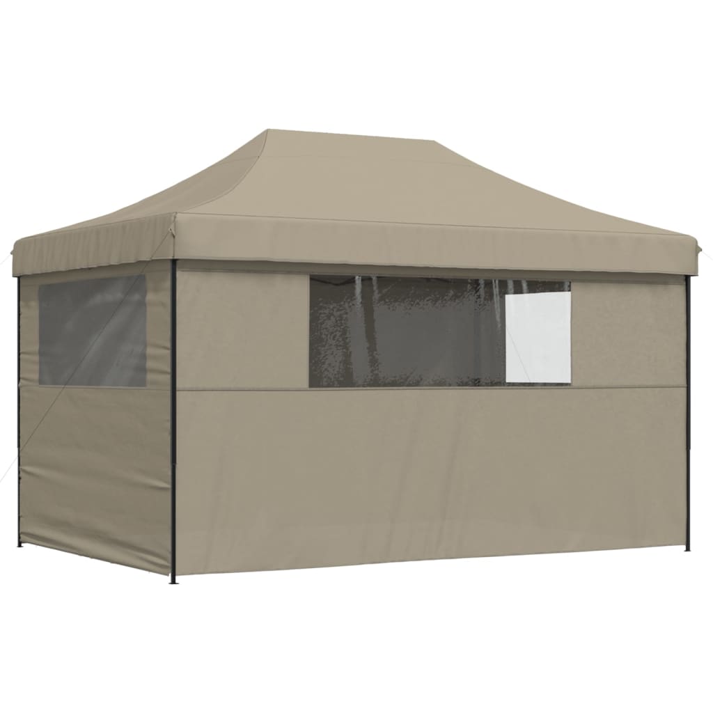 Partyzelt Faltbar Pop-Up mit 4 Seitenteilen Taupe