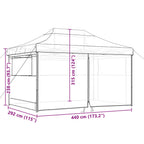 Partyzelt Faltbar Pop-Up mit 4 Seitenteilen Taupe