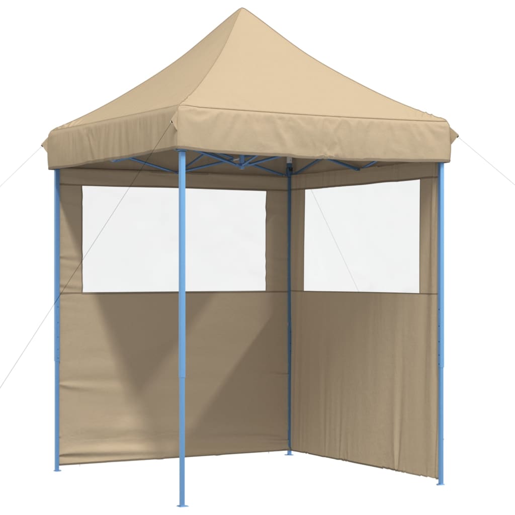 Partyzelt Faltbar Pop-Up mit 2 Seitenteilen Beige