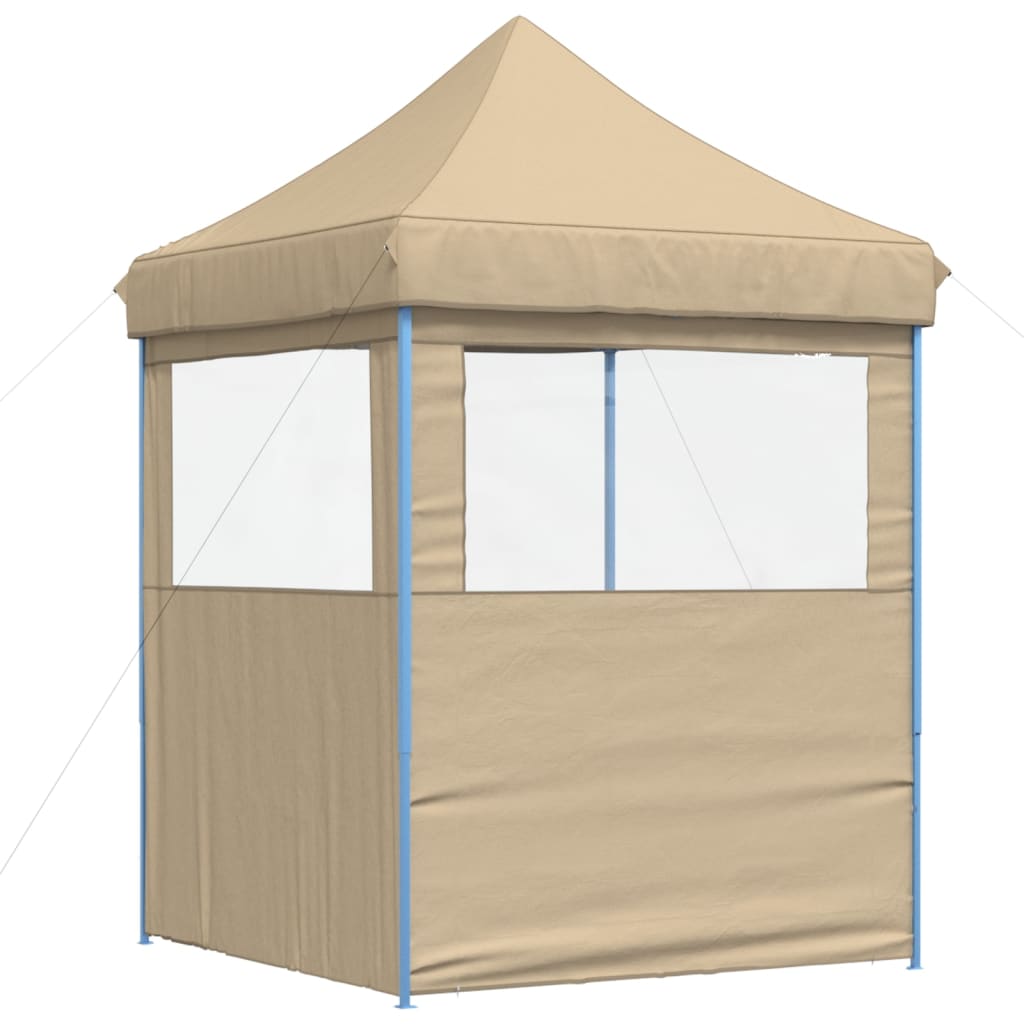 Partyzelt Faltbar Pop-Up mit 2 Seitenteilen Beige