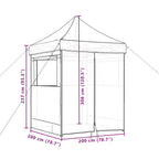 Partyzelt Faltbar Pop-Up mit 4 Seitenteilen Taupe