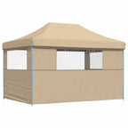 Partyzelt Faltbar Pop-Up mit 3 Seitenteilen Beige
