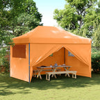 Partyzelt Faltbar Pop-Up mit 4 Seitenteilen Orange