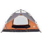 Kuppel-Campingzelt 2 Personen Grau und Orange Quick Release