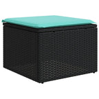 6-teiliges Gartensofa-Set mit Kissen, schwarzes Polyrattan