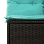 10-teiliges Gartensofa-Set mit Kissen, schwarzes Polyrattan