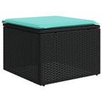 4-tlg. Garten-Sofagarnitur mit Kissen Schwarz Poly Rattan