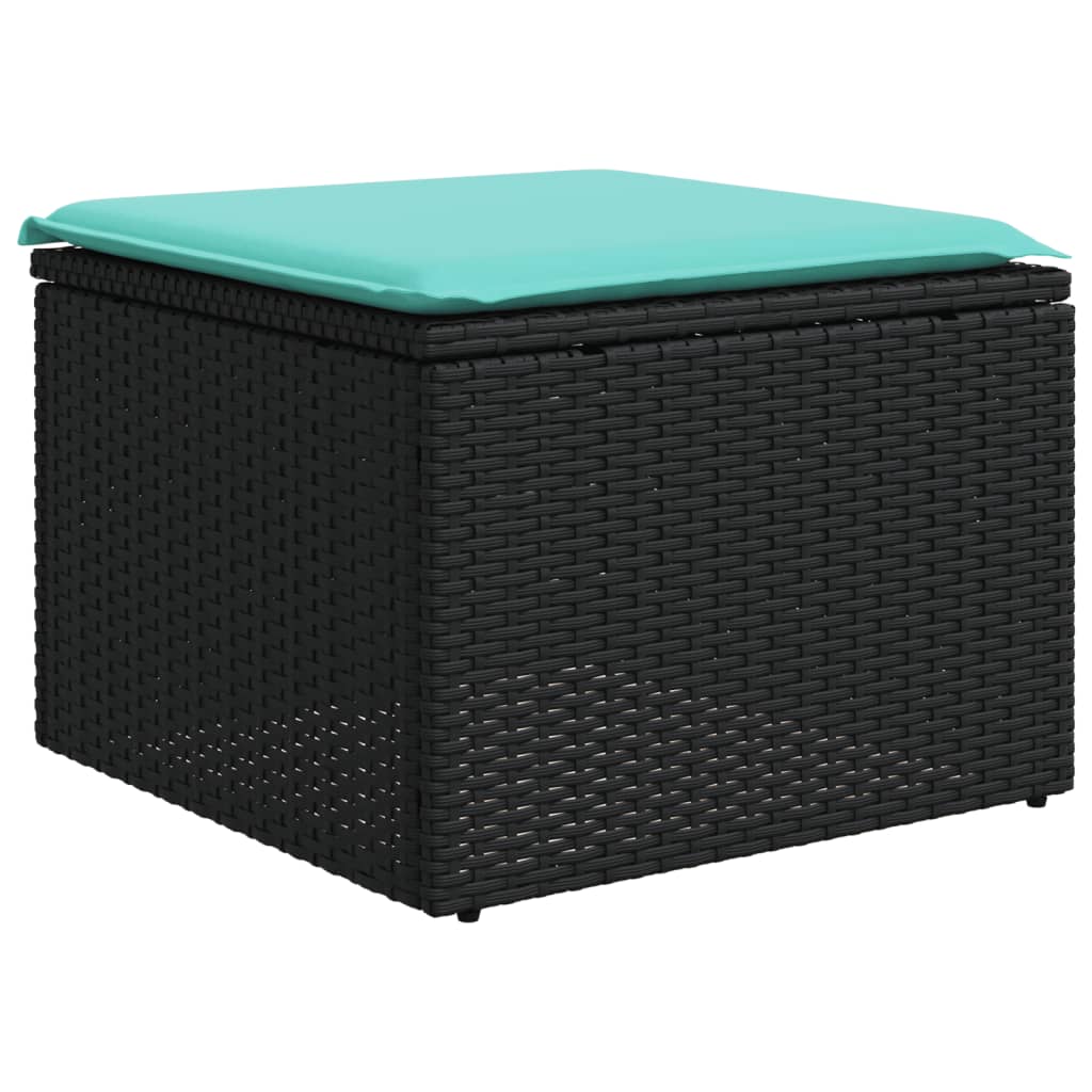 4-tlg. Garten-Sofagarnitur mit Kissen Schwarz Poly Rattan