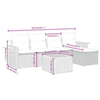6-tlg. Garten-Sofagarnitur mit Kissen Schwarz Poly Rattan