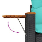 5-tlg. Garten-Sofagarnitur mit Kissen Schwarz Poly Rattan