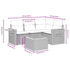 5-tlg. Garten-Sofagarnitur mit Kissen Schwarz Poly Rattan