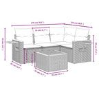 5-tlg. Garten-Sofagarnitur mit Kissen Beige Poly Rattan