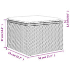 10-teiliges Gartensofa-Set mit Kissen, grau, Polyrattan