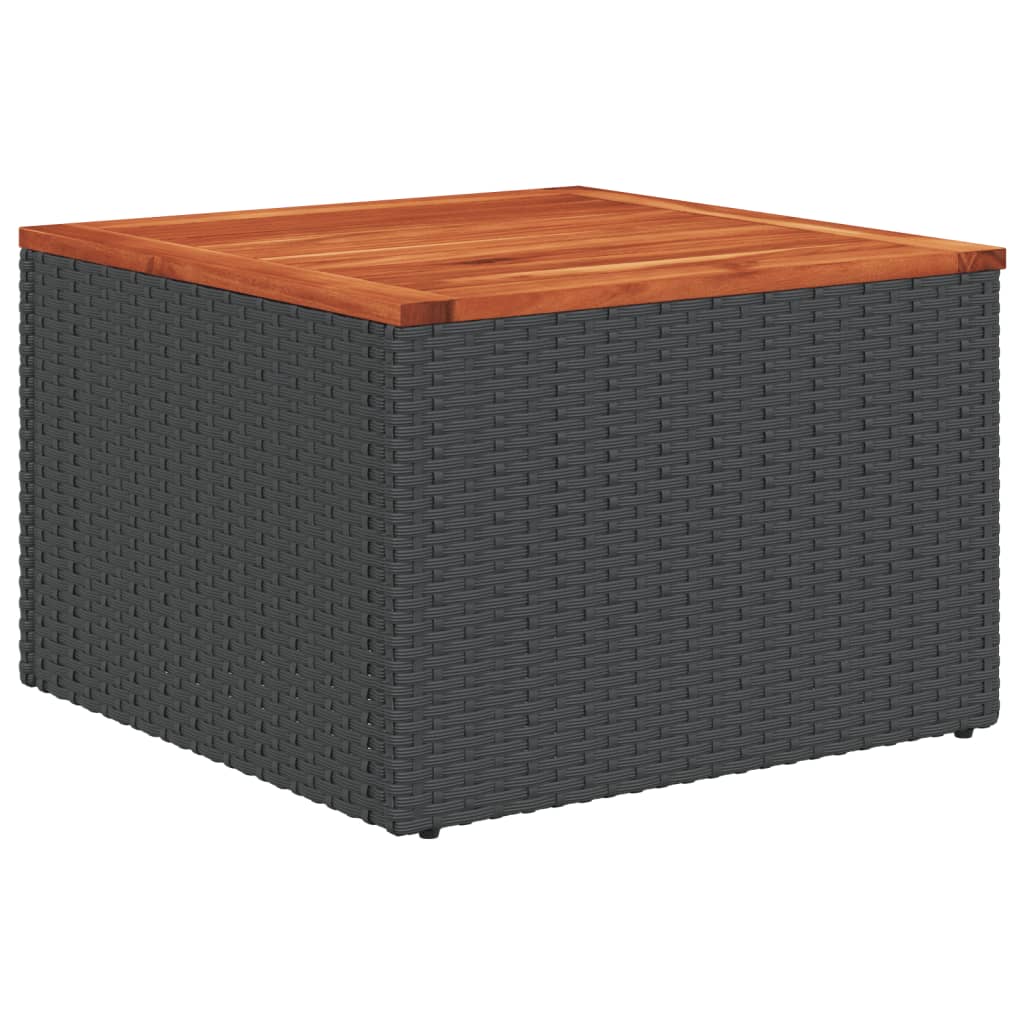 11-teiliges Gartensofa-Set mit Kissen, schwarzes Polyrattan