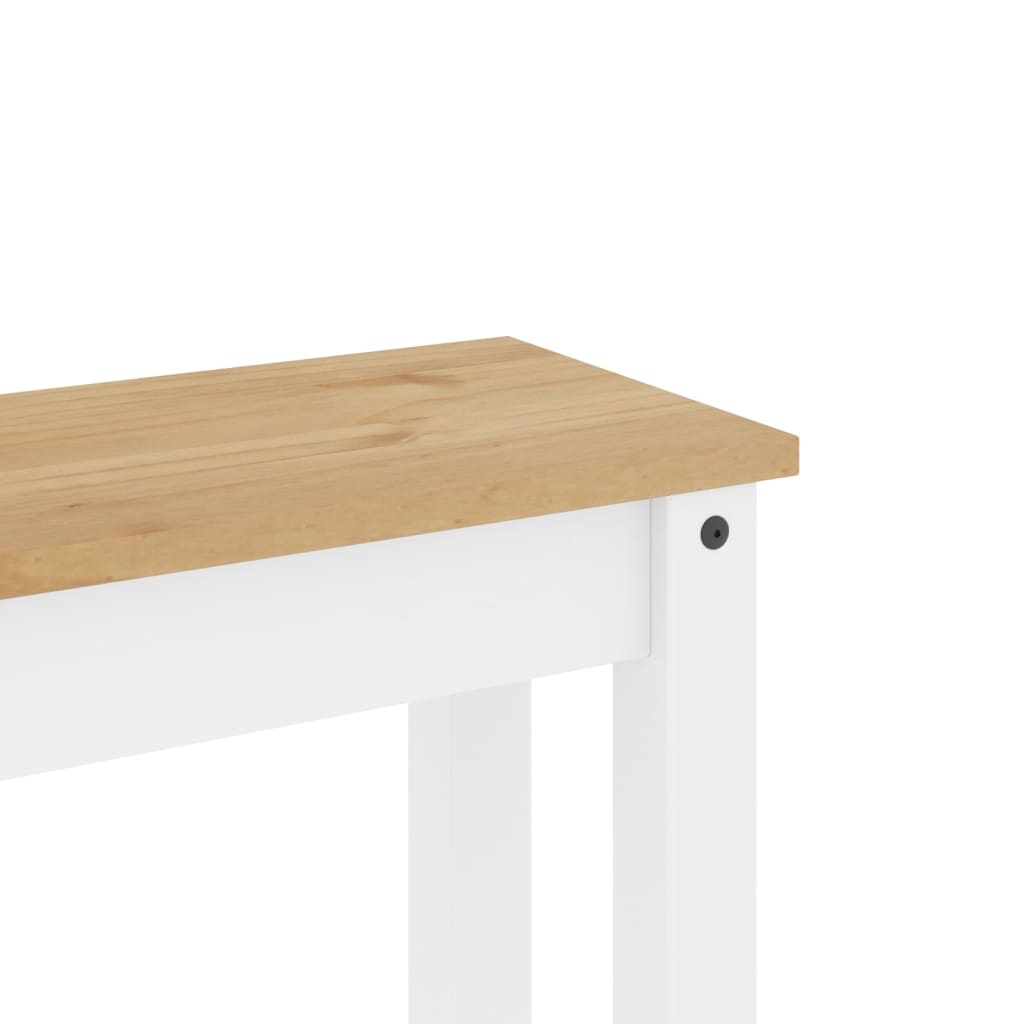 Essbank PANAMA Weiß 105x30x45 cm Massivholz Kiefer