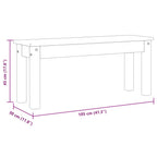 Essbank PANAMA Weiß 105x30x45 cm Massivholz Kiefer