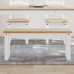 Essbank PANAMA Weiß 105x30x45 cm Massivholz Kiefer