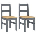 Essstühle 2 Stk. PANAMA Grau 40x46x90 cm Massivholz Kiefer