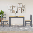 Essstühle 2 Stk. PANAMA Grau 40x46x90 cm Massivholz Kiefer