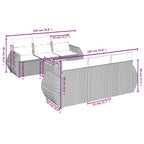 7-tlg. Garten-Sofagarnitur mit Kissen Schwarz Poly Rattan