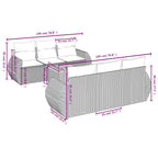 7-teiliges Gartensofa-Set mit Kissen, schwarzes Polyrattan