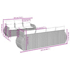 8-teiliges Gartensofa-Set mit Kissen, schwarzes Polyrattan
