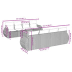 9-teiliges Gartensofa-Set mit Kissen, schwarzes Polyrattan