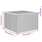 7-teiliges Gartensofa-Set mit Kissen, schwarzes Polyrattan
