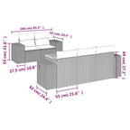6-tlg. Garten-Sofagarnitur mit Kissen Grau Poly Rattan