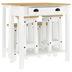 5-tlg. Bar-Set Weiß Massivholz Kiefer